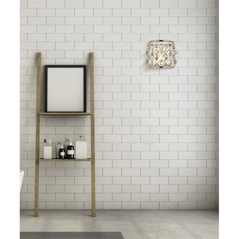 Elegant Lighting Madison Royal Crystal Wall Sconce in Polished Nickel