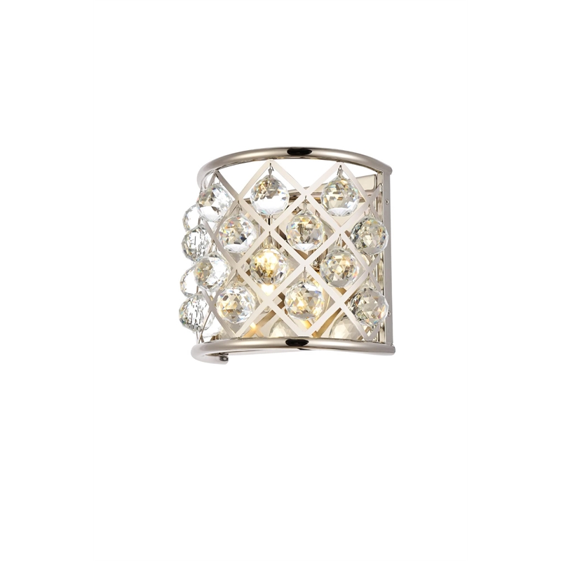 Elegant Lighting Madison Royal Crystal Wall Sconce in Polished Nickel