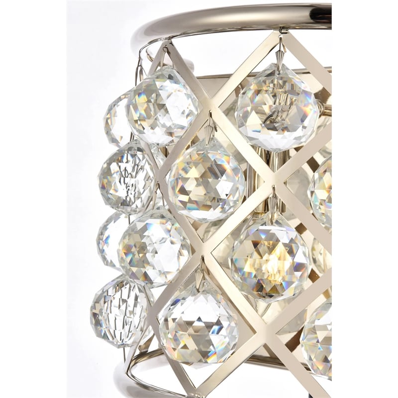 Elegant Lighting Madison Royal Crystal Wall Sconce in Polished Nickel
