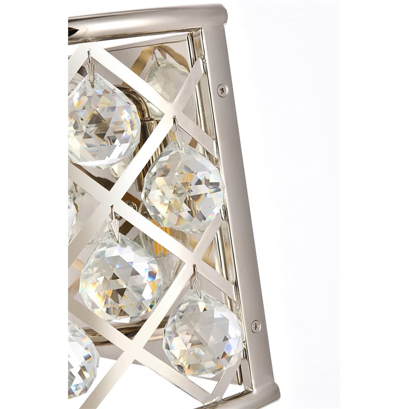 Elegant Lighting Madison Royal Crystal Wall Sconce in Polished Nickel