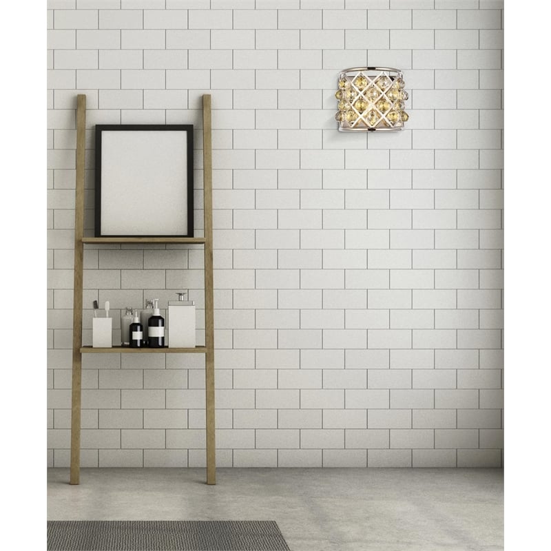 Elegant Lighting Madison Royal Crystal Wall Sconce in Polished Nickel