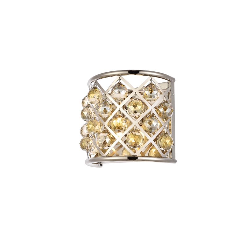Elegant Lighting Madison Royal Crystal Wall Sconce in Polished Nickel