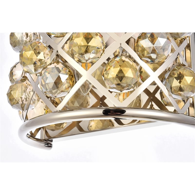 Elegant Lighting Madison Royal Crystal Wall Sconce in Polished Nickel