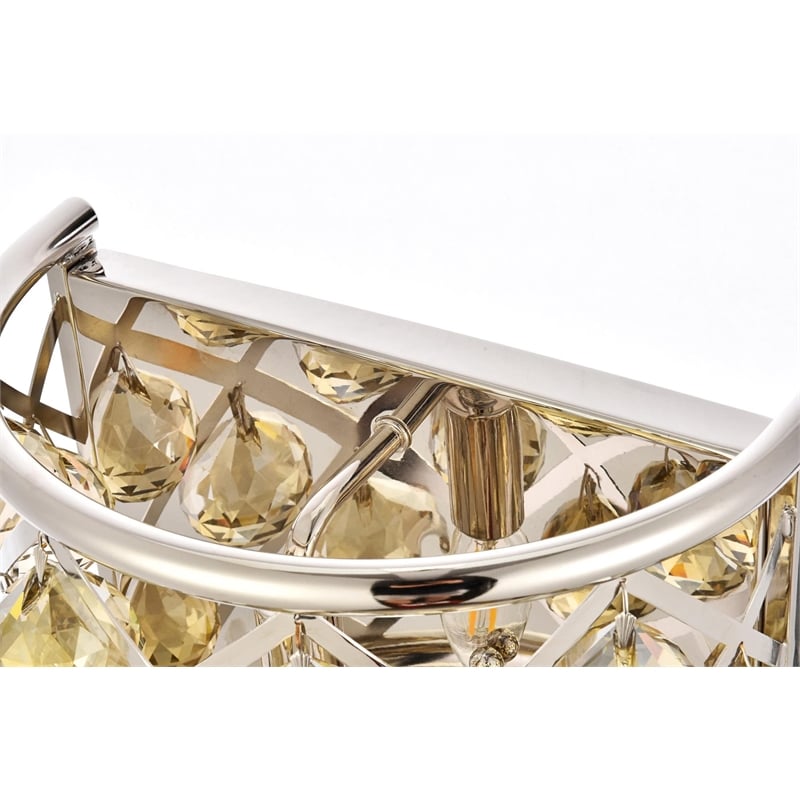 Elegant Lighting Madison Royal Crystal Wall Sconce in Polished Nickel