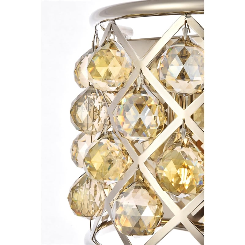 Elegant Lighting Madison Royal Crystal Wall Sconce in Polished Nickel