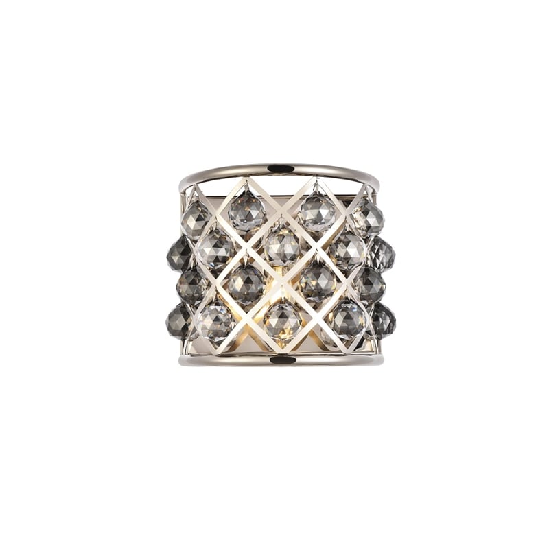 Elegant Lighting Madison Royal Crystal Wall Sconce in Polished Nickel