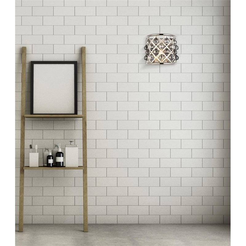 Elegant Lighting Madison Royal Crystal Wall Sconce in Polished Nickel