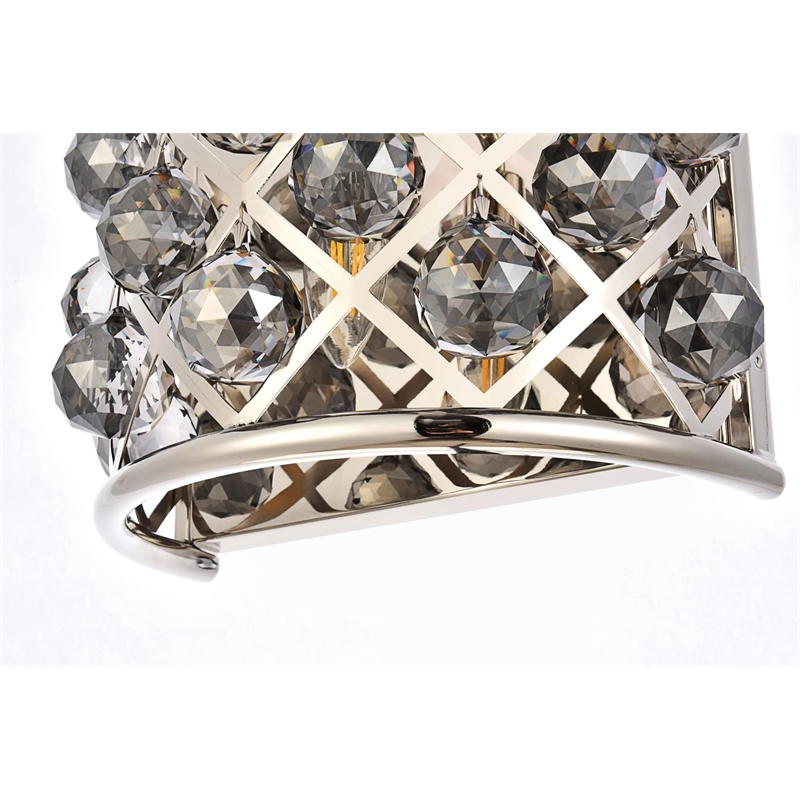 Elegant Lighting Madison Royal Crystal Wall Sconce in Polished Nickel