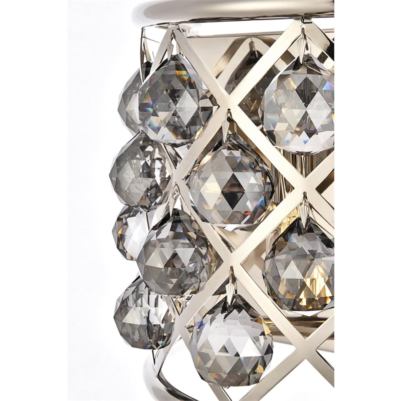 Elegant Lighting Madison Royal Crystal Wall Sconce in Polished Nickel