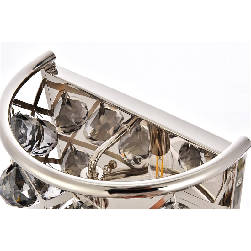 Elegant Lighting Madison Royal Crystal Wall Sconce in Polished Nickel
