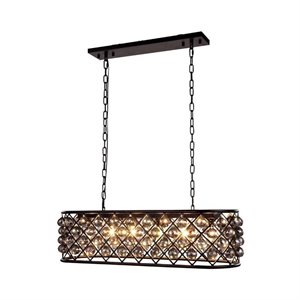 madison royal crystal pendant lamp in brown and silver shade (c)