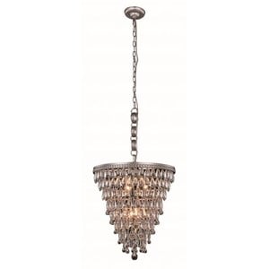 Elegant Lighting Nordic 18&quot 5 Light Royal Crystal Pendant Lamp