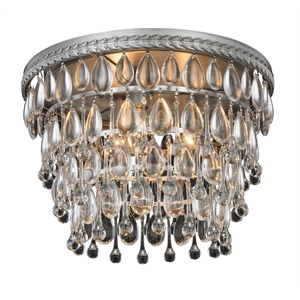 Elegant Lighting Nordic 15&quot 3 Light Royal Crystal Flush Mount