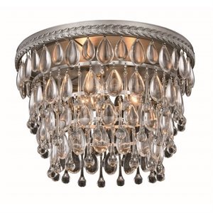 nordic royal crystal flush mount in antique silver