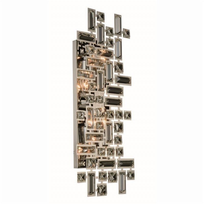 Elegant Lighting Picasso 4-Light Metal & Crystal Wall Sconce in Chrome