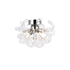 Elegant Lighting Ritz 14&quot 4 Light Flush Mount in Chrome