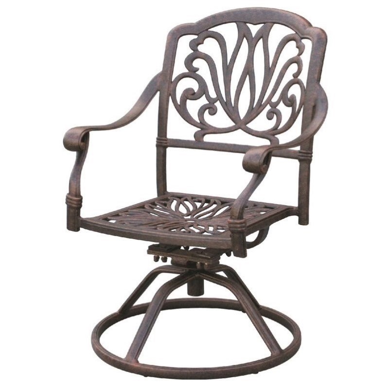 Darlee Elisabeth Swivel Patio Chair In Antique Bronze Set Of 2