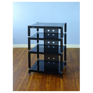 vti blg series 4 shelf audio rack-black / black / black