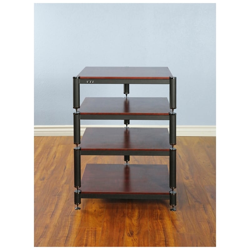 Vti Bl Series 4-shelf Audio Rack-black   Black   Cherry 