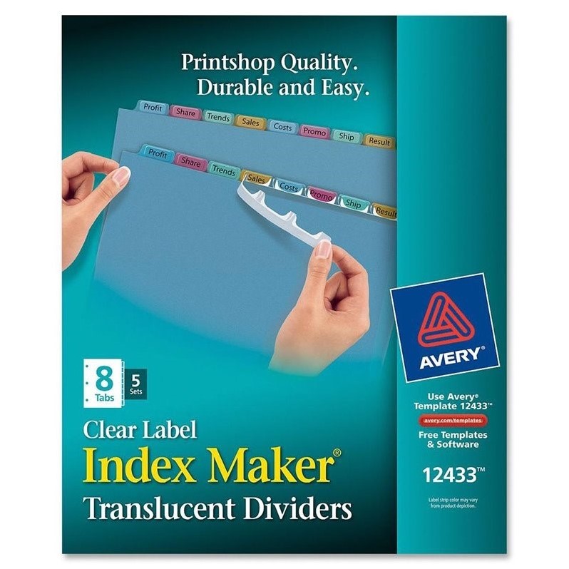 Avery Index Maker Easy Apply Clear Label Strips Ave12433