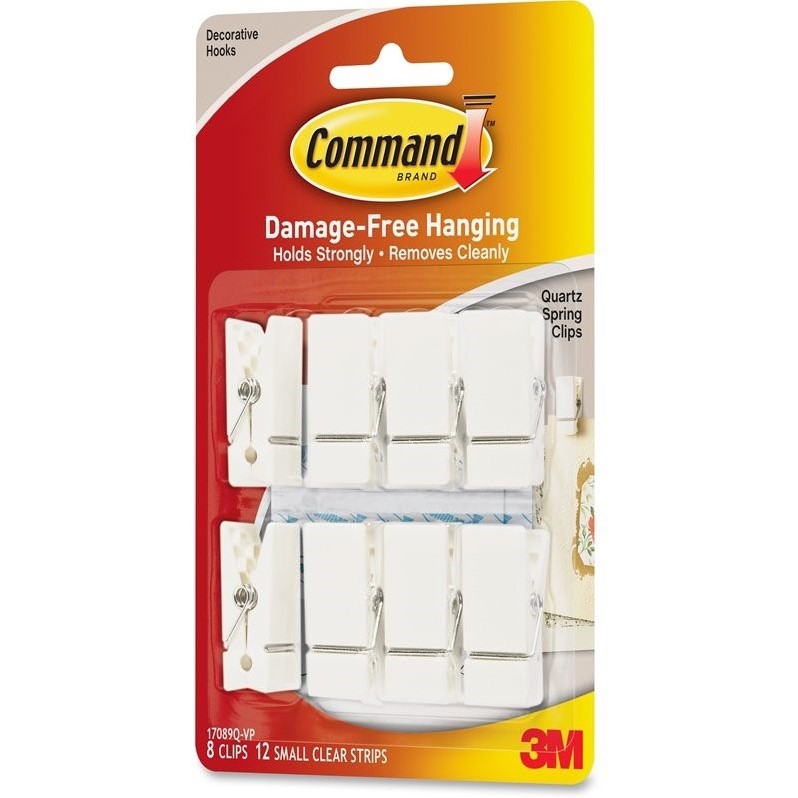 3M Command Adhesive Quartz Spring Clips (Set of 8) - MMM17089QVP