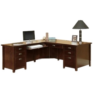 martin furniture tribeca loft cherry lhf l-shaped executive desk