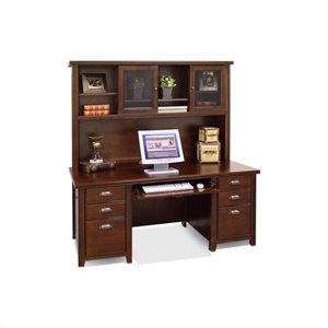 martin furniture wood executive desk with hutch in cherry