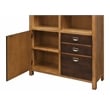 Heritage Wood Bookcase With Doors Office Shelving Storage Cabinet Brown