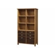Heritage Wood Bookcase With Doors Office Shelving Storage Cabinet Brown