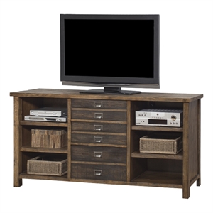 Heritage Wood Credenza Office Storage Console TV Entertainment Stand Brown