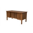 Rustic Half Pedestal Executive Desk Wood Office Desk Fully Assembled Brown