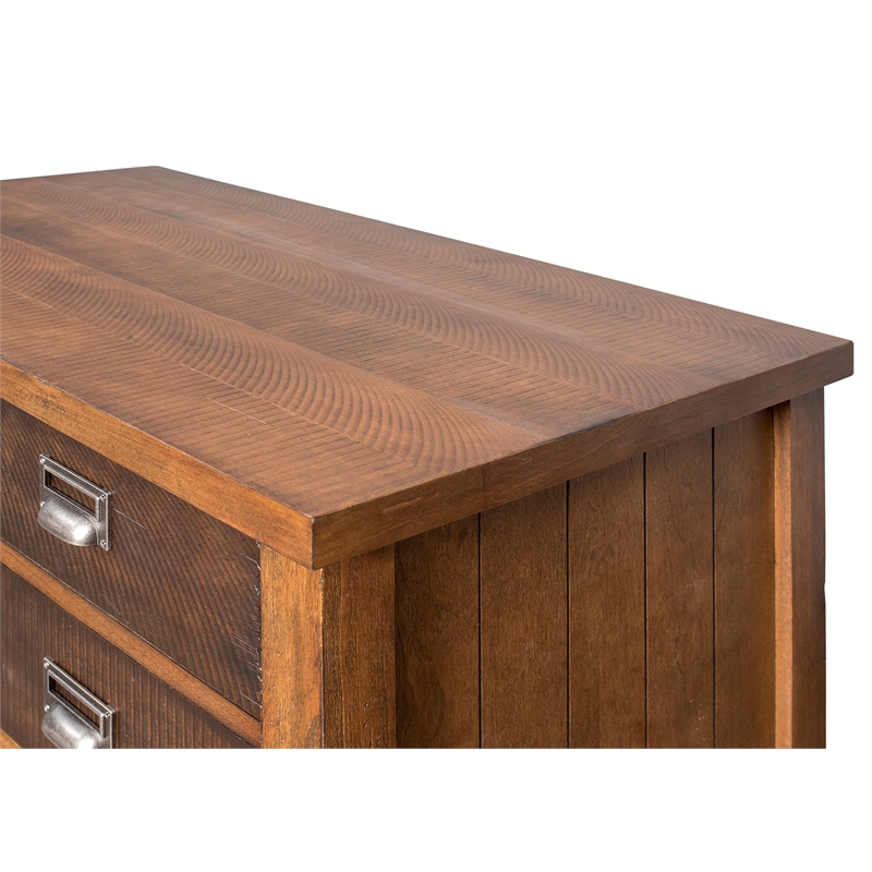 Heritage Wood Lateral File With Legal/Letter File Drawer Office Storage Brown