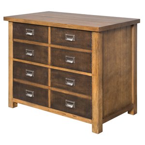 martin furniture heritage solid wood 2-drawer lateral file cabinet in hickory