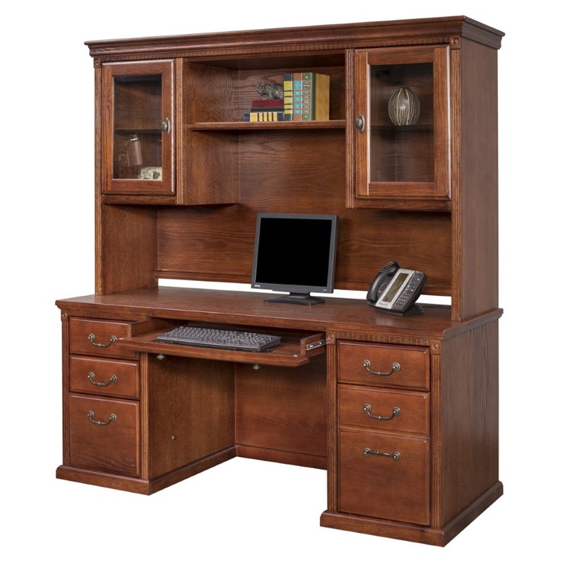 Martin Furniture Huntington Oxford Storage Hutch in Burnish Cymax