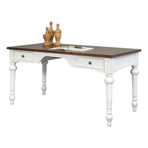 Martin Furniture Durham Rustic Wood Writing Table Office Desk in White