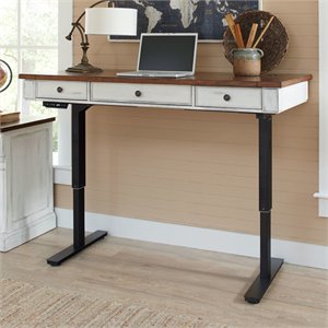 adjustable electric sit/stand desk computer desk wood writing table white