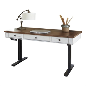 Adjustable Electric Sit/Stand Desk Computer Desk Wood Writing Table White