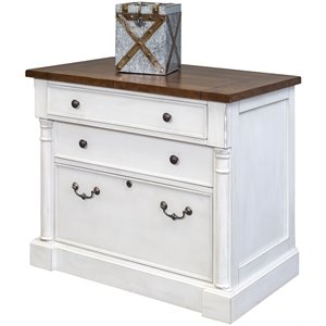 martin furniture durham 3 drawer lateral file cabinet in white
