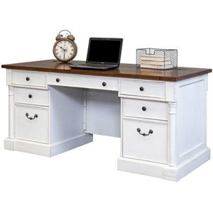 martin furniture durham executive desk in weathered white