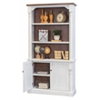 Martin Furniture Durham 3 Rustic Wood Bookcase With Doors Storage Cabinet White
