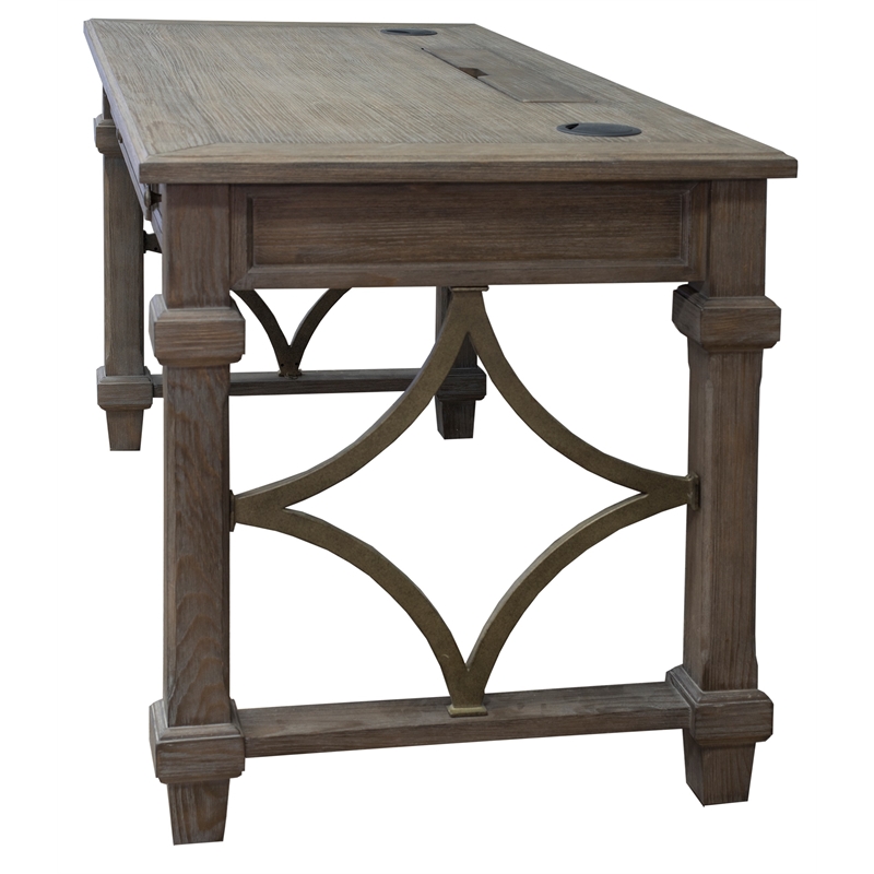 Martin Furniture Carson Traditional Wood Writing Desk in Weathered Dove