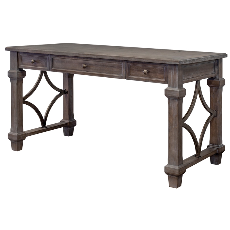 weathered wood writing desk