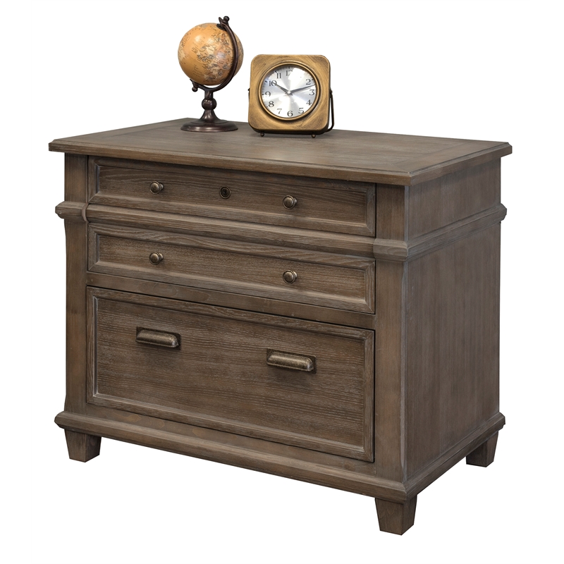 Martin Furniture Carson Wood Lateral File Storage File Drawer Gray