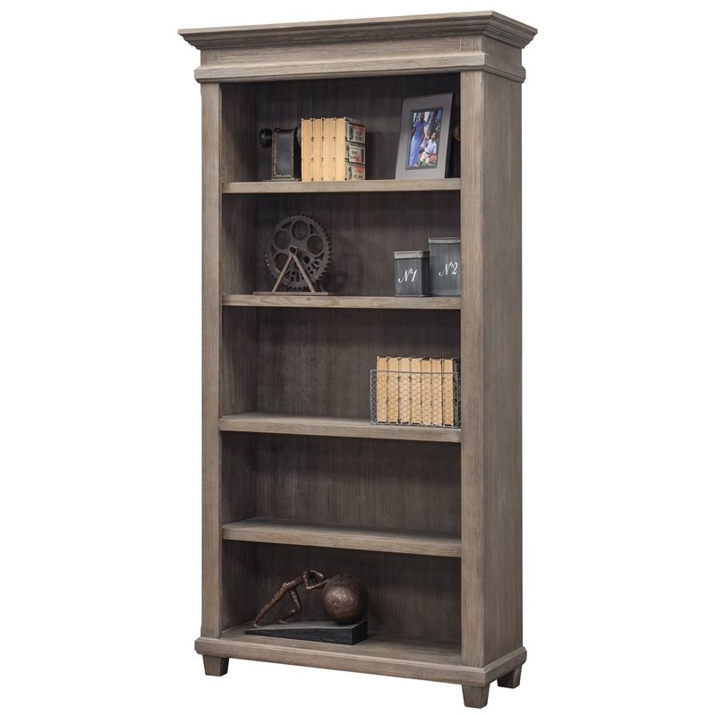 Martin Furniture Carson 5 Shelf Open Bookcase In Weathered Dove Imca4076