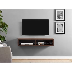 wall mounted wood tv console entertainment center wall decor 48-inch brown