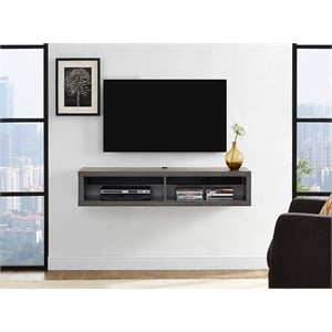 wall mounted wood tv console entertainment center wall decor 48-inch gray