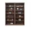 Martin Furniture Avondale 5-Adjustable Shelf 2 PC Tall Wood Bookcase in Wall Oak