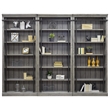 Martin Furniture Avondale 5-Adjustable Shelf 3 PC Tall Wood Bookcase - Wall Gray