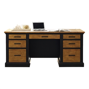 Martin Furniture Toulouse Wood Executive Desk Writing Table Office Desk Black