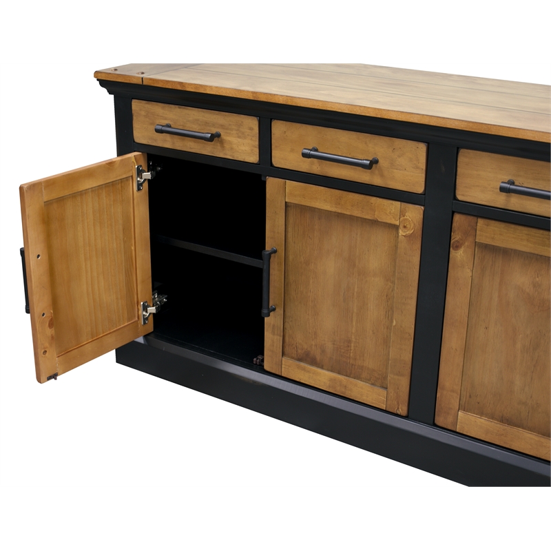 Bureau console en chêne et velours, DAVIS